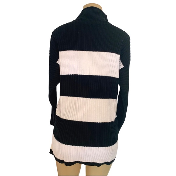 Gabby Isabella ROCK Tassel Fringe Tunic Black & White Colourblock Sweater - Picture 4 of 10